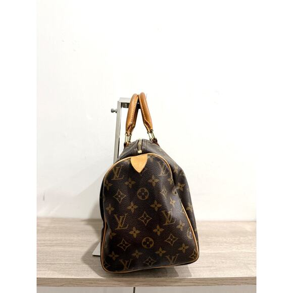 Louis Vuitton 1990 Speedy 30 Monogram Canvas Boston Handbag Brown - Picture 4 of 14